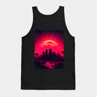 Synthwave Sunrise City Tank Top